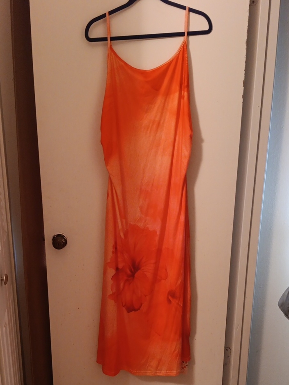 SHEIN Orange Floral Slip Maxi Dress